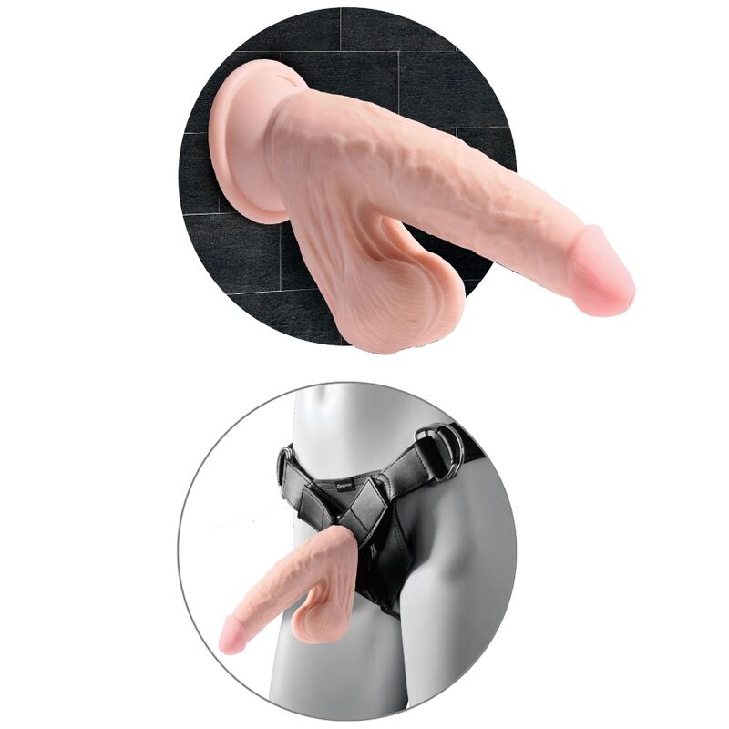 KING COCK - PLUS 3D DILDO SCHWINGENDE KUGELN 15,2 CM HELLE HAUT