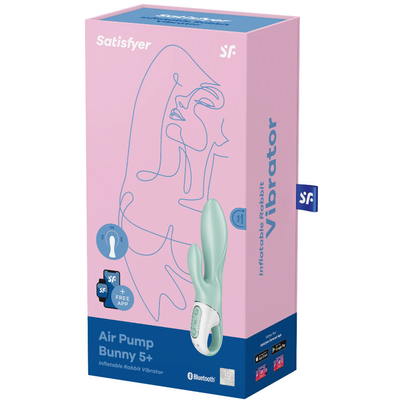 SATISFYER - AIR PUMP BUNNY 5+ AUFBLASBARER KANINCHENVIBRATOR APP GRÜN