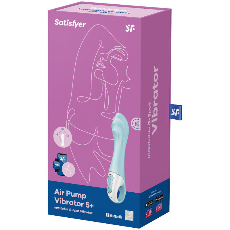 SATISFYER - AIR PUMP VIBRATOR 5+ AUFBLASBARER G-SPOT VIBRATOR APP BLAU