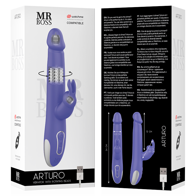 MR BOSS – ARTURO VIBRATOR & ROTATOR KOMPATIBEL MIT DER WATCHME WIRELESS-TECHNOLOGIE