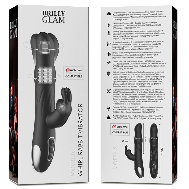 BRILLY GLAM – MOEBIUS RABBIT VIBRATOR & ROTATOR, KOMPATIBEL MIT DER WATCHME WIRELESS-TECHNOLOGIE