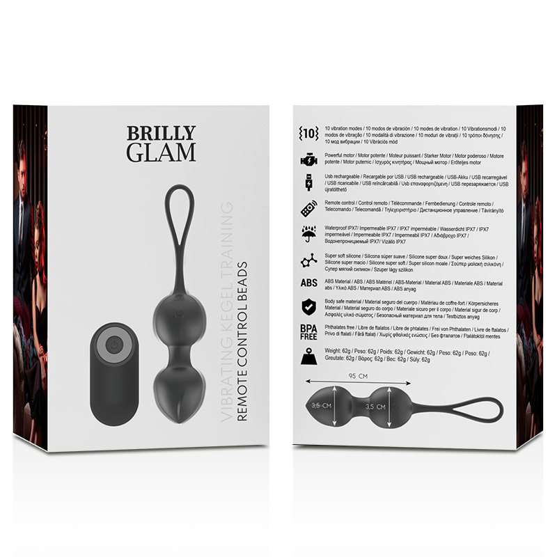 BRILLY GLAM - VIBRIERENDE KEGEL-PERLEN MIT FERNBEDIENUNG