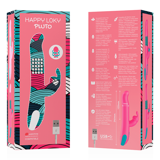 HAPPY LOKY – PLUTO RABBIT VIBRATOR & ROTATOR WATCHME WIRELESS TECHNOLOGY KOMPATIBEL
