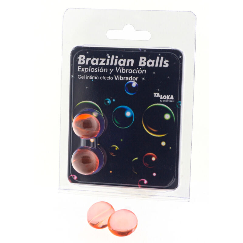 TALOKA - 2 BRASILIANISCHE KUGELN MIT VIBRATIONSEFFEKT UND AUFREGENDES GEL