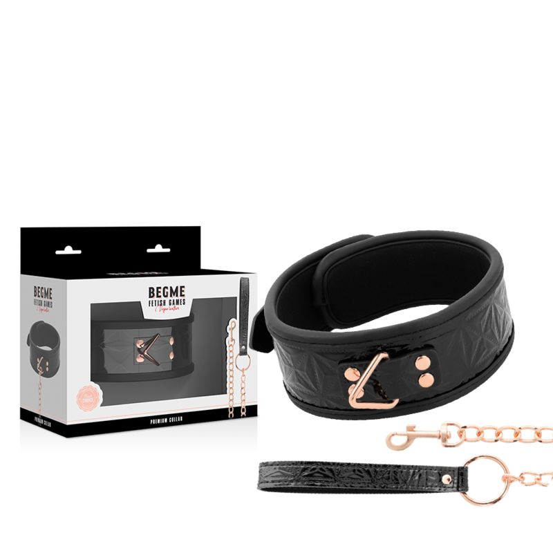 BEGME - BLACK EDITION PREMIUM HALSBAND AUS VEGANEM LEDER MIT NEOPRENFUTTER
