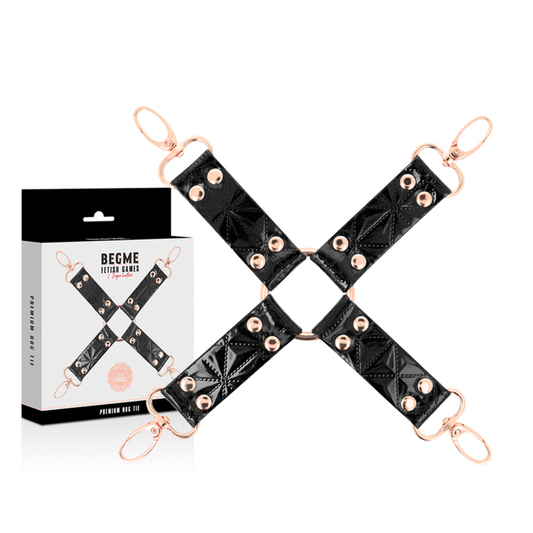 BEGME - BLACK EDITION VEGANES LEDER-HOG-TIE