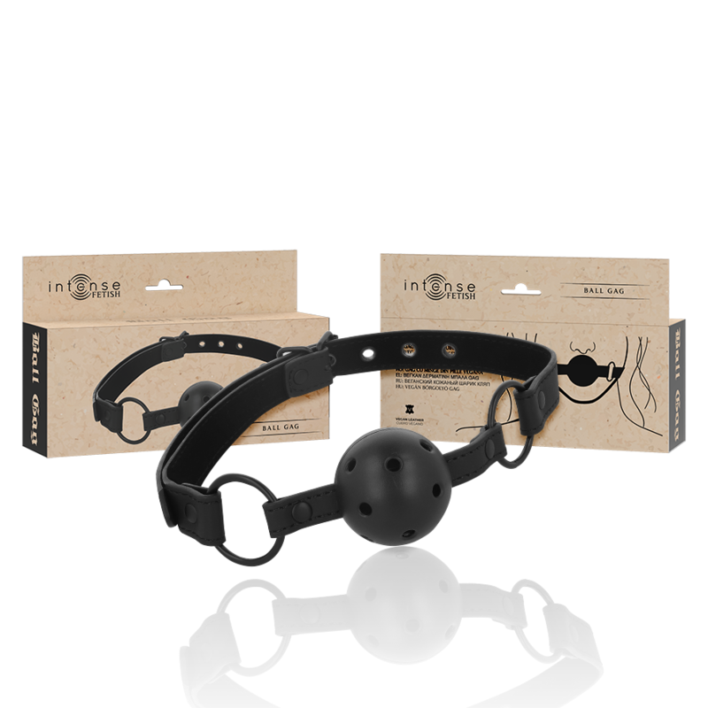 INTENSE - FETISCH-BALLKNEBEL AUS VEGANEM LEDER