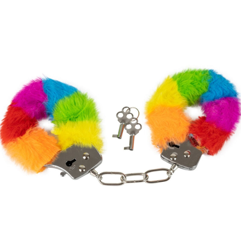 SPENCER & FLEETWOOD – HANDSCHELLEN AUS METALL MIT REGENBOGENFUTTER