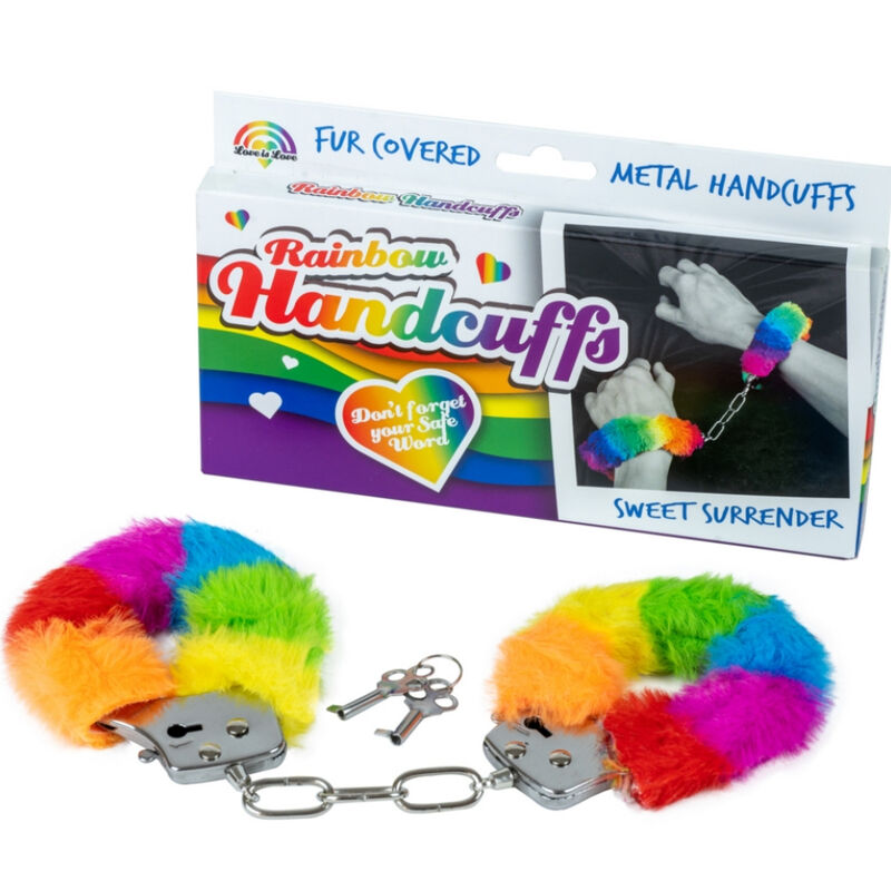 SPENCER & FLEETWOOD – HANDSCHELLEN AUS METALL MIT REGENBOGENFUTTER