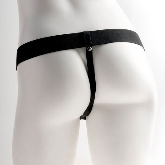 FETISH FANTASY SERIES - VERSTELLBARER HARNESS REALISTISCHER PENIS MIT WIEDERAUFLADBAREN HODEN UND VIBRATOR 15 CM