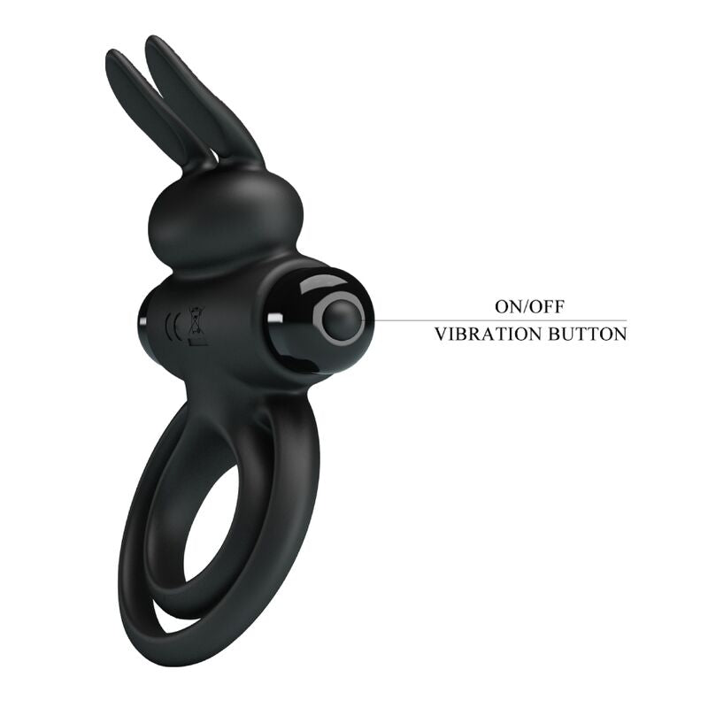 PRETTY LOVE - VIBRATOR III RABBIT RING FÜR SCHWARZEN PENIS