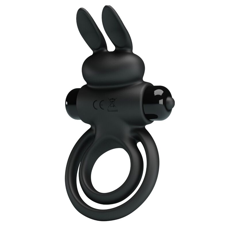 PRETTY LOVE - VIBRATOR III RABBIT RING FÜR SCHWARZEN PENIS