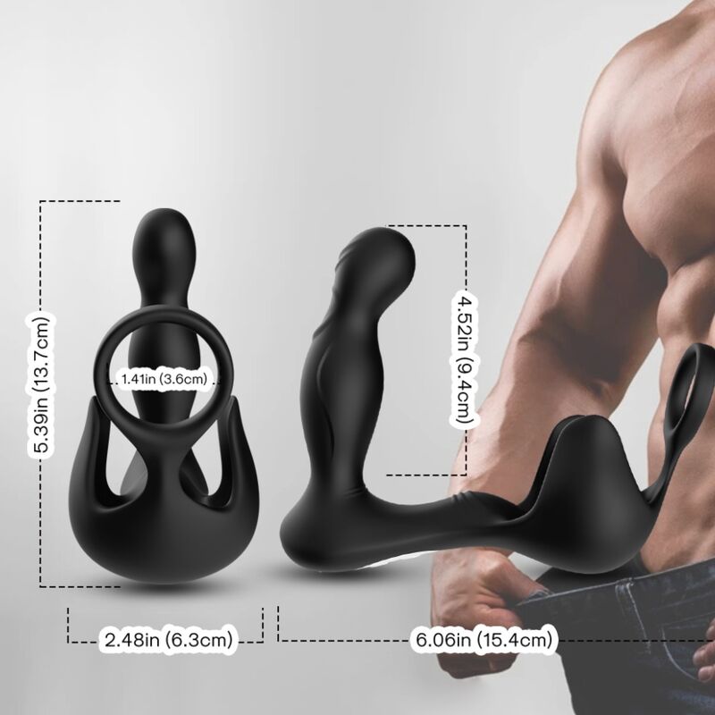 ARMONY - SURROUND VIBRATOR ANAL & STIMULATOR TESTICULOS & RING FERNBEDIENUNG SCHWARZ