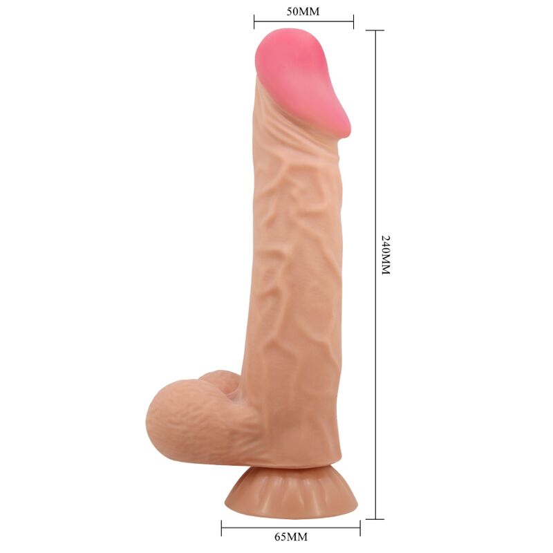 PRETTY LOVE - SLIDING SKIN SERIES REALISTISCHER DILDO MIT GLEITHAUT, SAUGNÄPFEN, FERNBEDIENUNG, HAUTFLEISCH, 24 CM