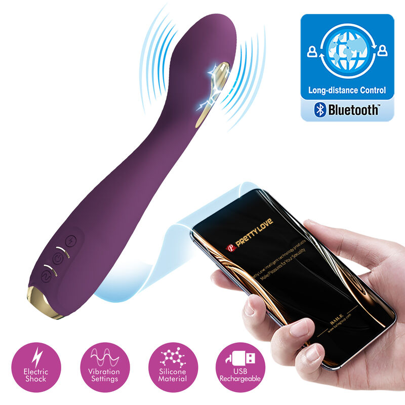 PRETTY LOVE - HECTOR ELEKTROSCHOCK-VIBRATOR MIT APP-STEUERUNG LILA