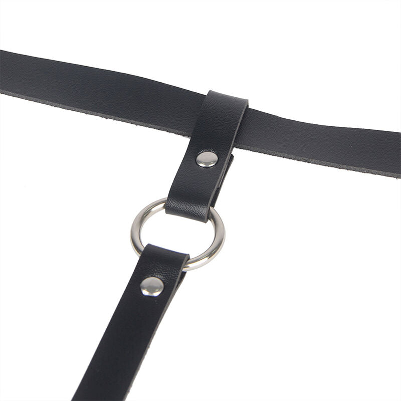SUBBLIME - LEDERKETTENBEINHARNESS SCHWARZ EINE GRÖSSE