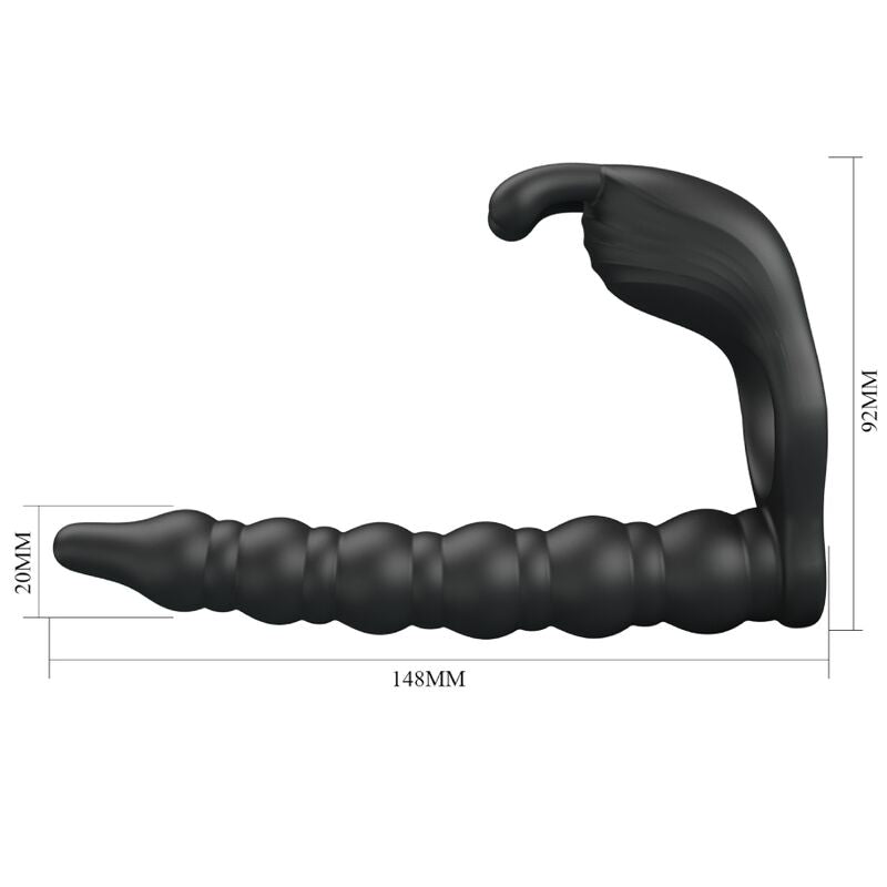 PRETTY LOVE - BLACKNEY PENISRING MIT SCHWARZEM VIBRATOR-PLUG