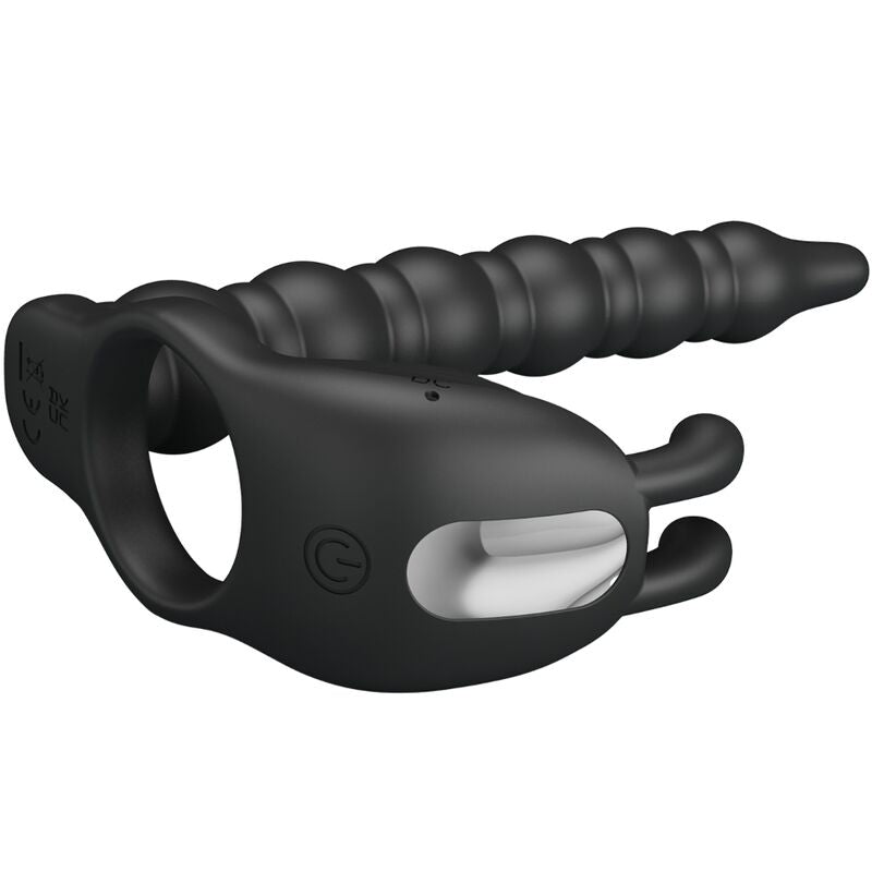 PRETTY LOVE - BLACKNEY PENISRING MIT SCHWARZEM VIBRATOR-PLUG