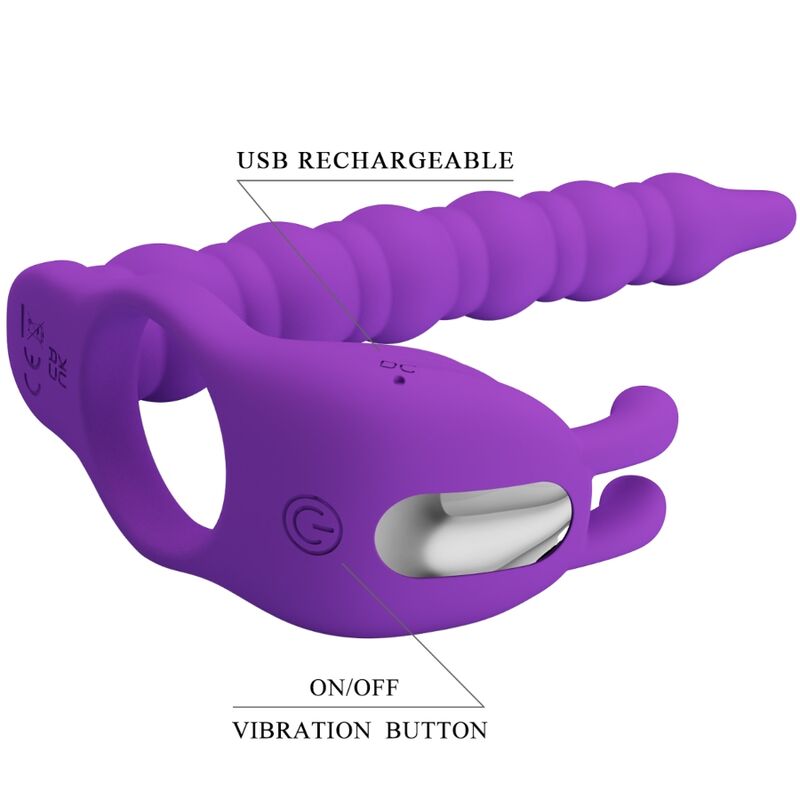 PRETTY LOVE - BLACKNEY PENISRING MIT LILA VIBRATOR-PLUG