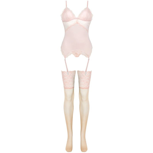 LIVCO CORSETTI FASHION - PERSINNE PEACH SET KORSETT + HÖSCHEN + STRÜMPFE