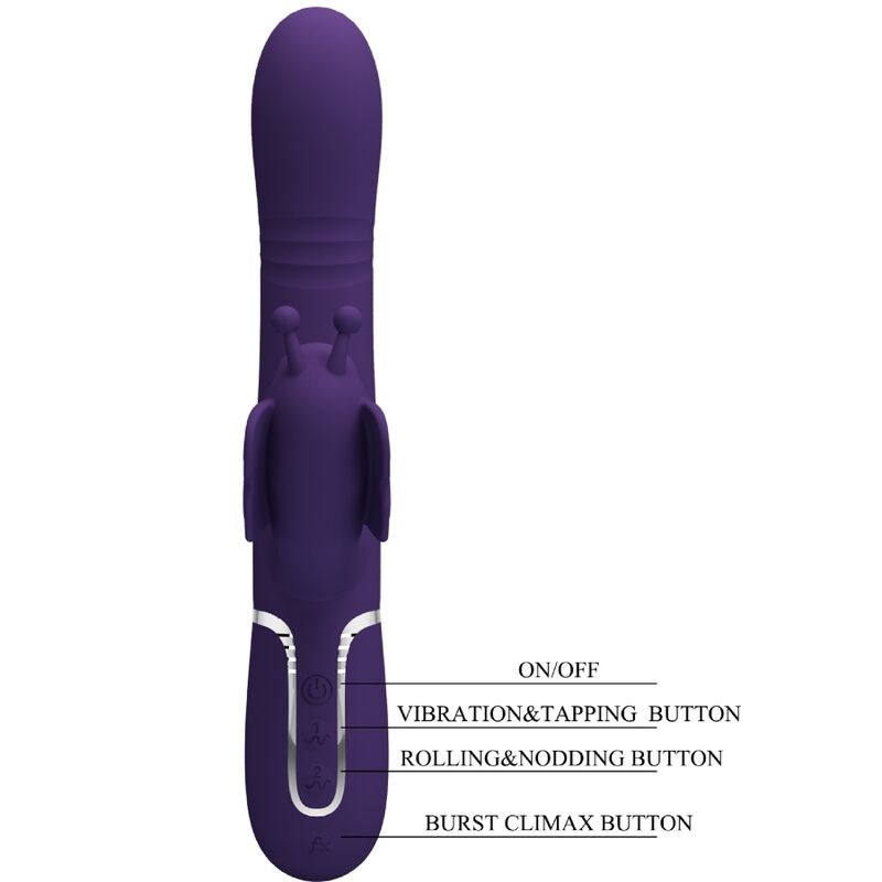 PRETTY LOVE - MULTIFUNKTIONS-RABBIT-VIBRATOR 4 IN 1 SCHMETTERLING LILA