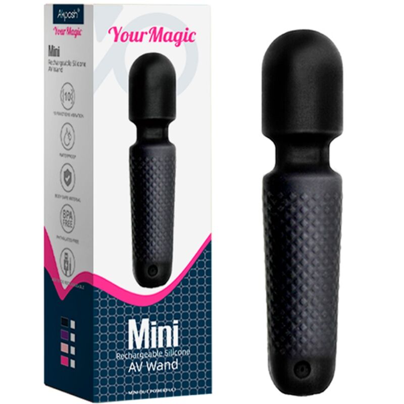ARMONY - IHR MAGISCHER MASSAGER & VIBRATOR, WIEDERAUFLADBAR, 10 VIBRATIONEN, STAB, PUNKTE, SCHWARZ
