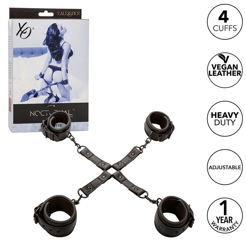 CALEXOTICS – NOCTURNAL HOG TIE CONNECTOR CUERO EINSTELLBAR SCHWARZ