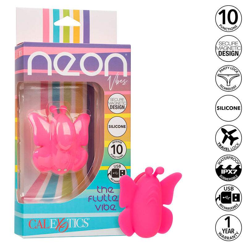 CALEXOTICS - NEON VIBES THE FLUTTER VIBE STIMULATOR 10 VIBRATIONEN ROSA
