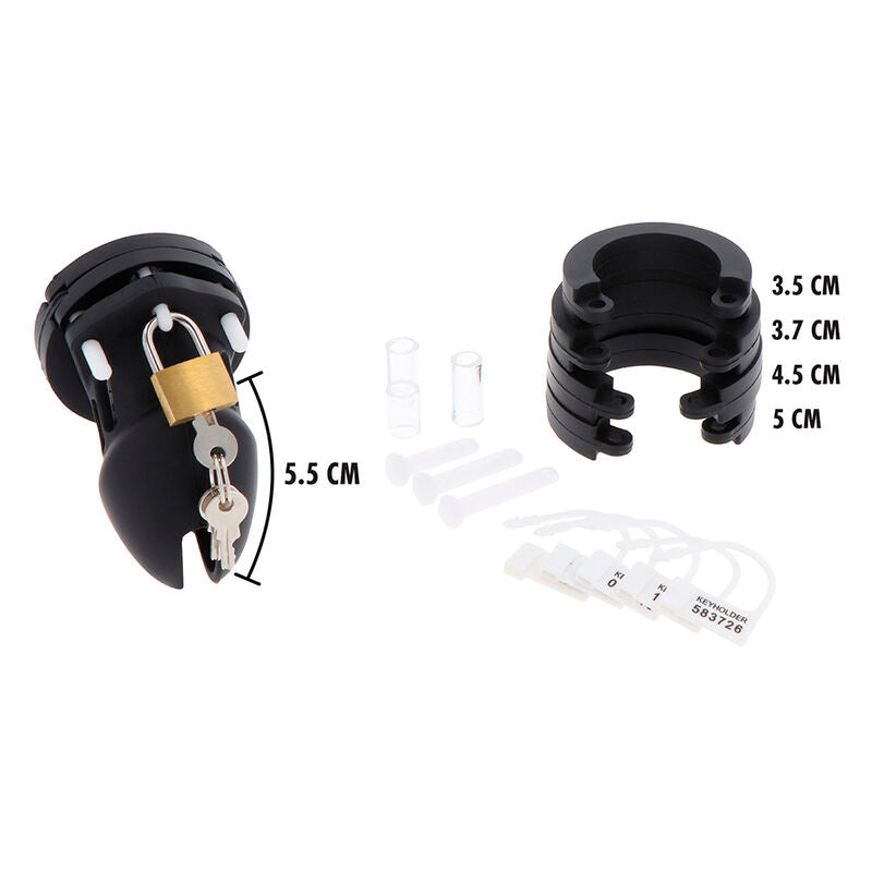 HIDDEN DESIRE - EXTREMER KEUSCHHEITSPFERDKÄFIG SILIKON GRÖSSE S SCHWARZ