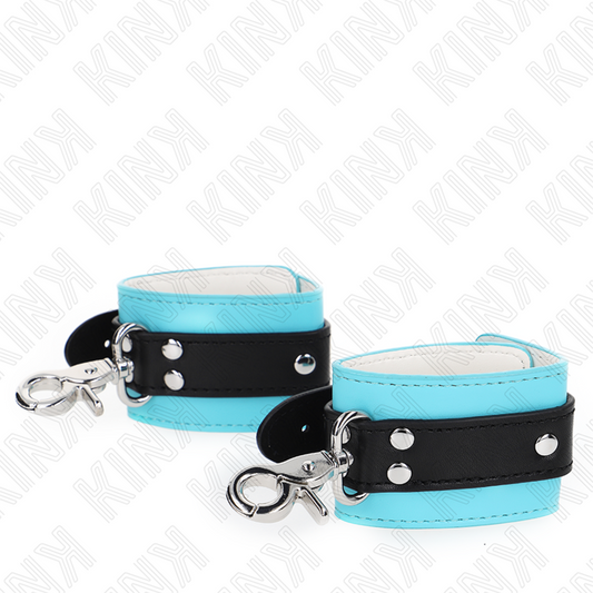 KINK - PREMIUM ABSCHLIESSBARE HANDGELENKFESSELN SCHWARZ/BLAU VERSTELLBAR 21-28 CM X 5,5 CM