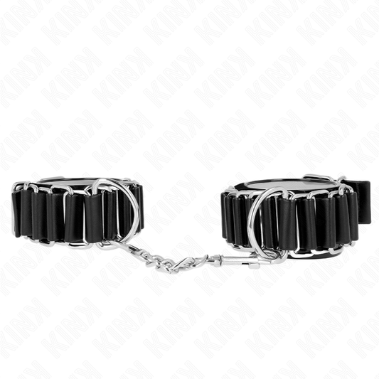 KINK - SCHARNIERARTIGE DÜNNE HANDGELENKFESSELN SCHWARZ VERSTELLBAR 16-22 CM X 3,5 CM