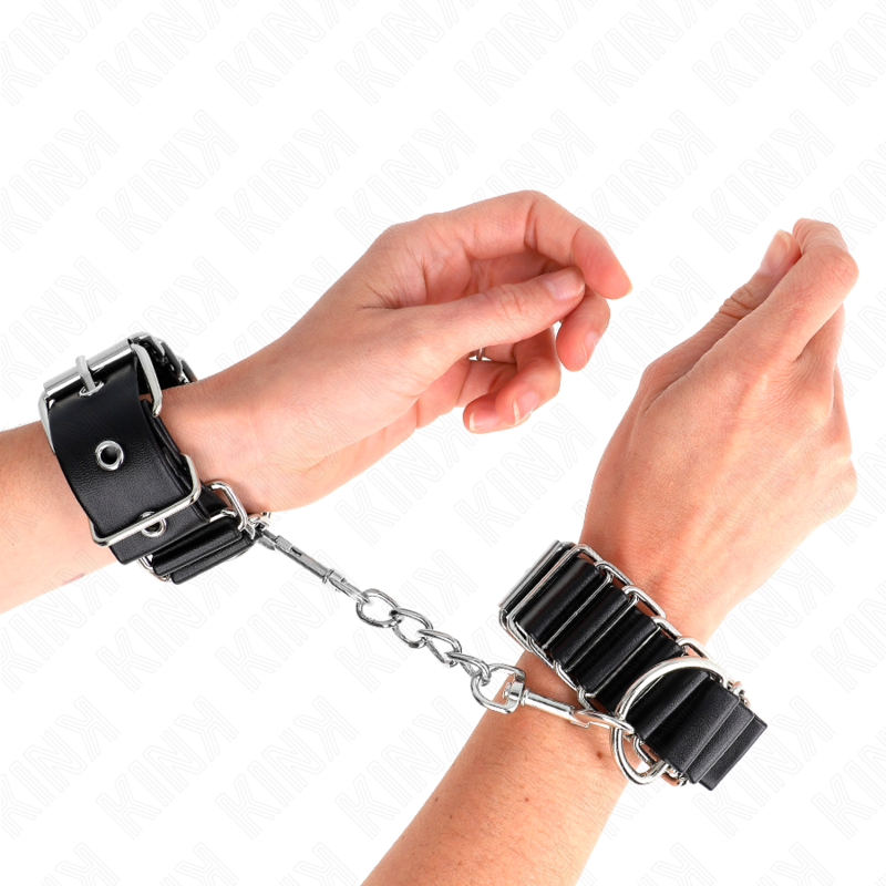 KINK - SCHARNIERARTIGE DÜNNE HANDGELENKFESSELN SCHWARZ VERSTELLBAR 16-22 CM X 3,5 CM