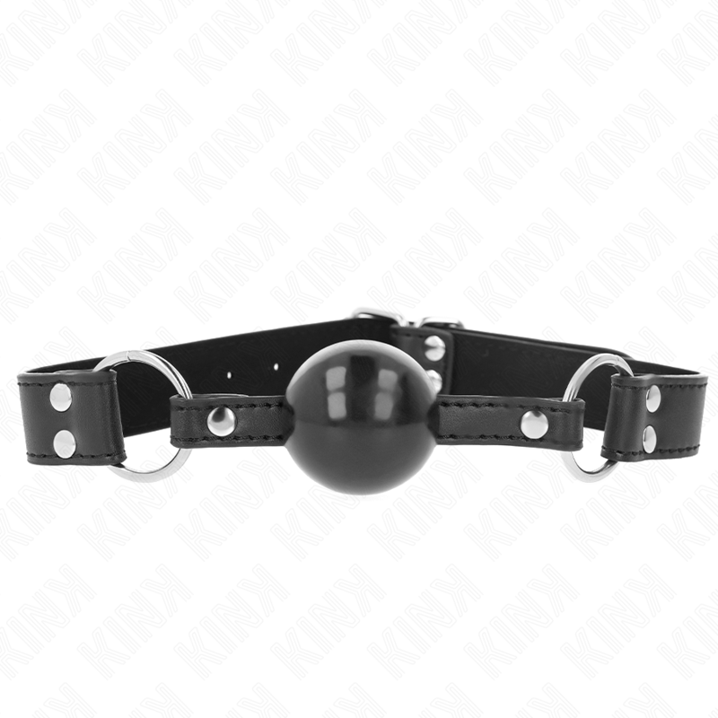 KINK - WEICHER UND FESTER BALL 4 CM KNEBEL MIT KUNSTLEDERBAND 62 x 2,5 CM VERSTELLBAR 42-58 CM