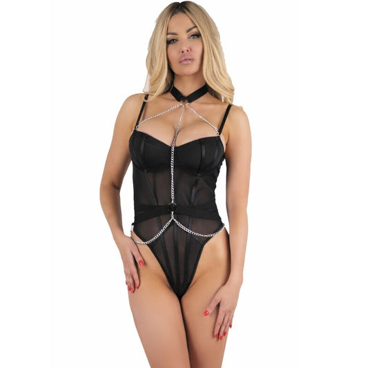 LIVCO CORSETTI FASHION - RUBIKA LC XG079 BODY MIT CHOKER SCHWARZ S