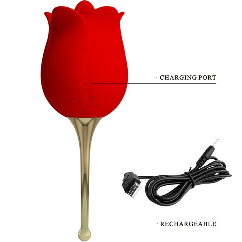 PRETTY LOVE - ROSE LOVER ROSE KLITORISSTIMULATOR 12 VIBRATIONEN ROT