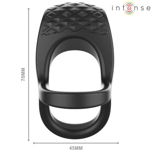 INTENSE - ALEX VIBRATOR DOPPELPENISRING 10 VIBRATIONEN SCHWARZ