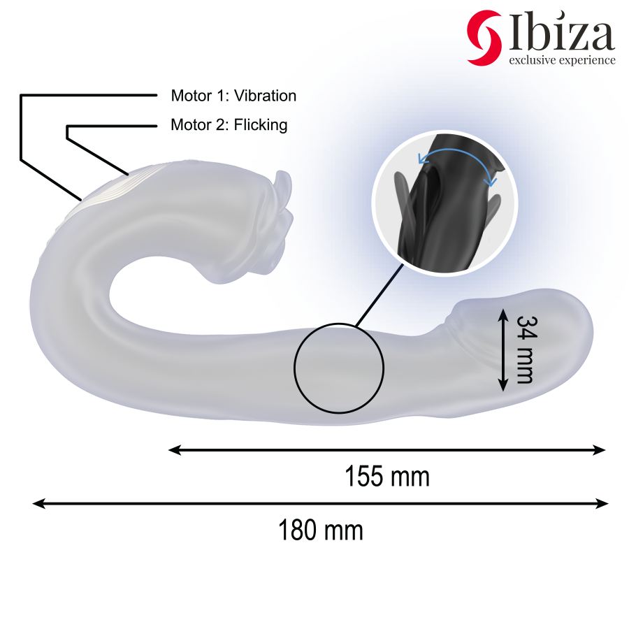 IBIZA - ROSE VIBRATOR MIT SCHNAPPEFFEKT UND KLITORISSTIMULATOR