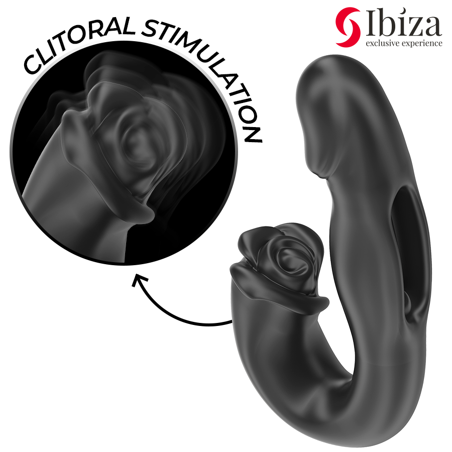 IBIZA - ROSE VIBRATOR MIT SCHNAPPEFFEKT UND KLITORISSTIMULATOR