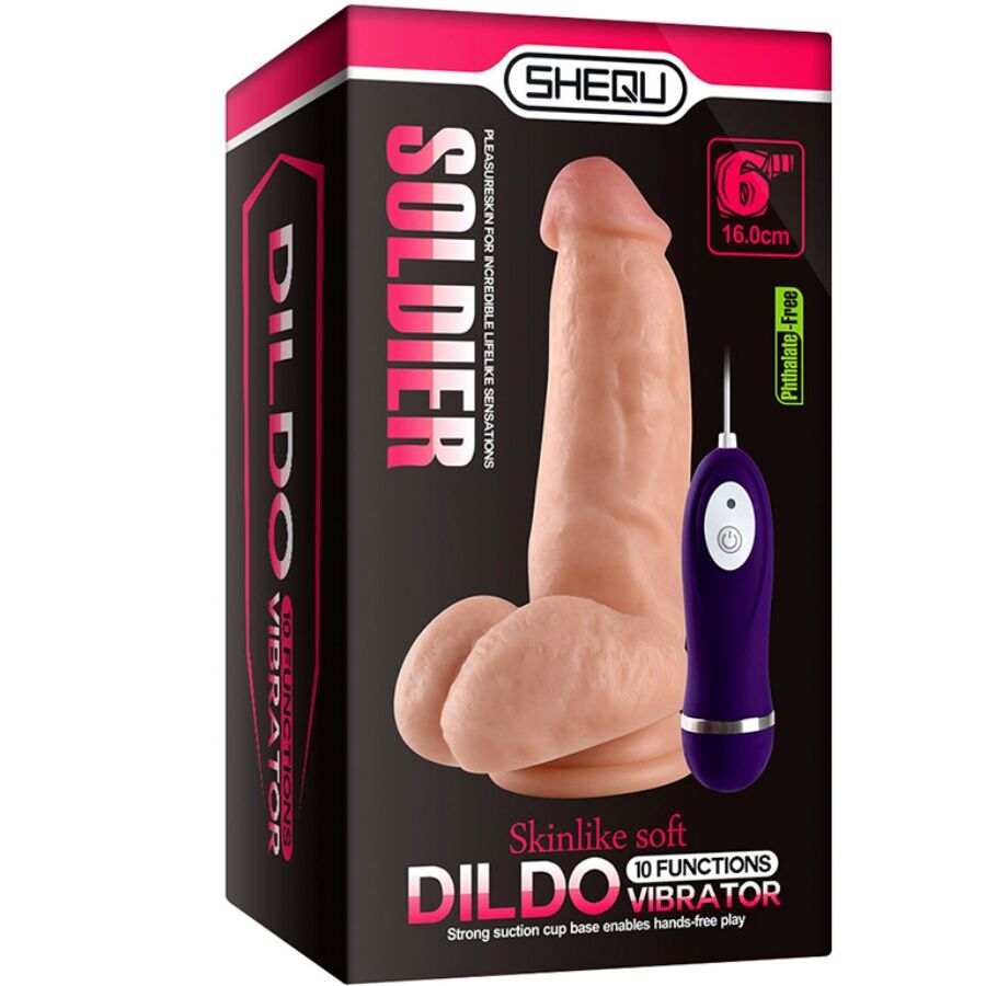 SHEQU - SOLDAT VIBRATOR DILDO MIT FERNBEDIENUNG 16 CM