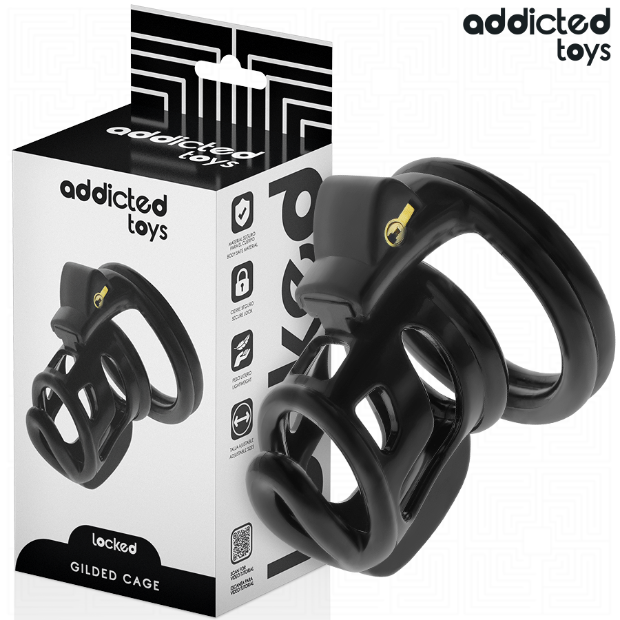 ADDICTED TOYS LOCKED - GILDEN CAGE SILIKON-PENISKÄFIG 8,5 CM