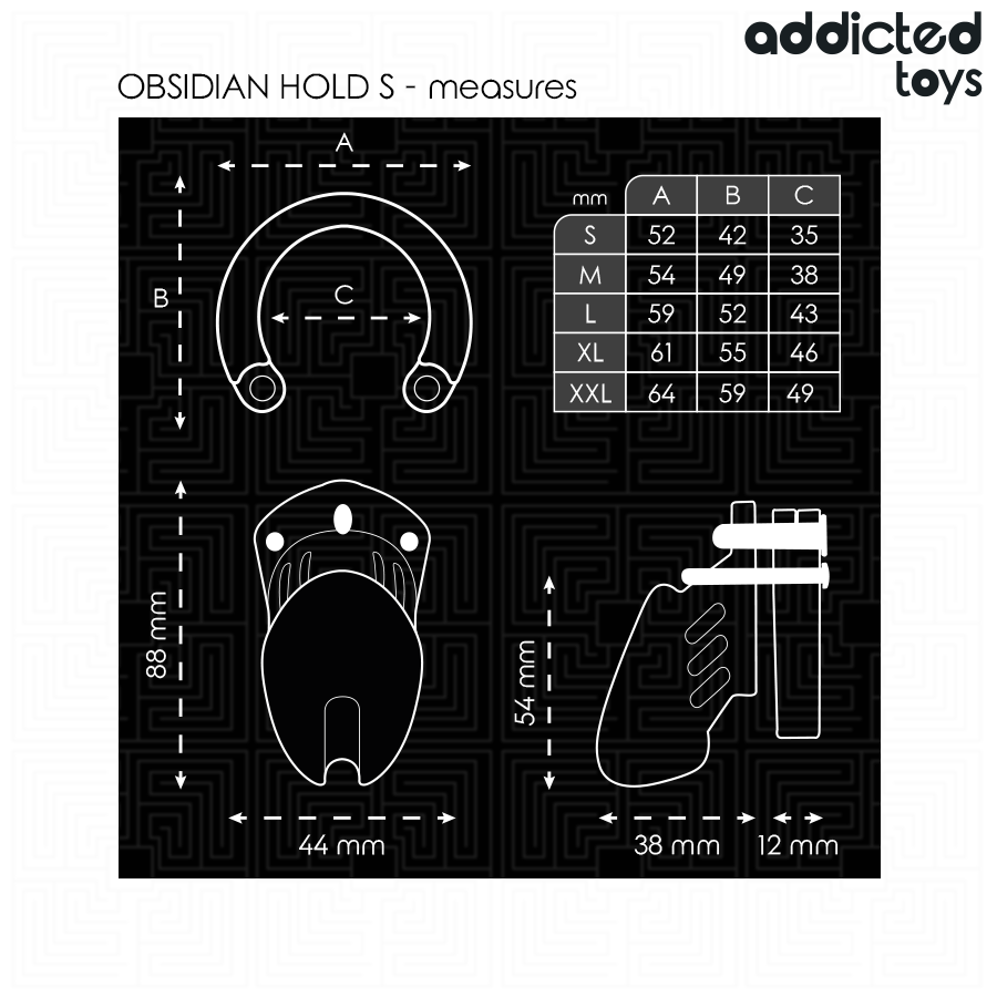ADDICTED TOYS LOCKED - OBSIDIAN HOLD PENISKÄFIG GRÖSSE S