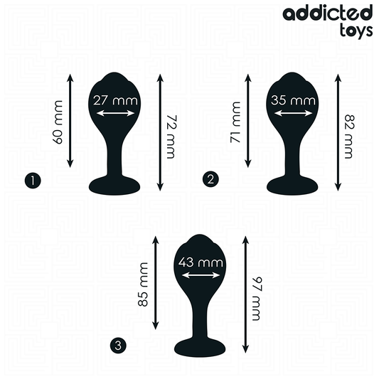 ADDICTED TOYS - 3ER-SET ANALPLUG SILIKON MIT JUWEL
