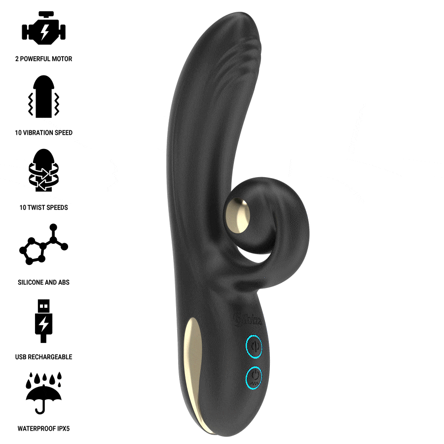 IBIZA - TWISTER VIBRATOR MIT KURVENSTIMULATOR UND VIBRO-ROTATION