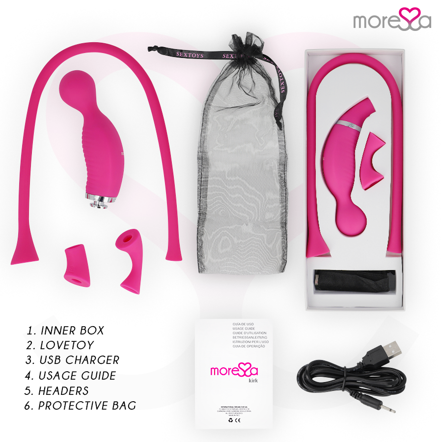 MORESSA - KIRK DUO SUCTION + MULTI-PERFORMANCE MASSAGER PREMIUM SILICONE RECHARGEABLE