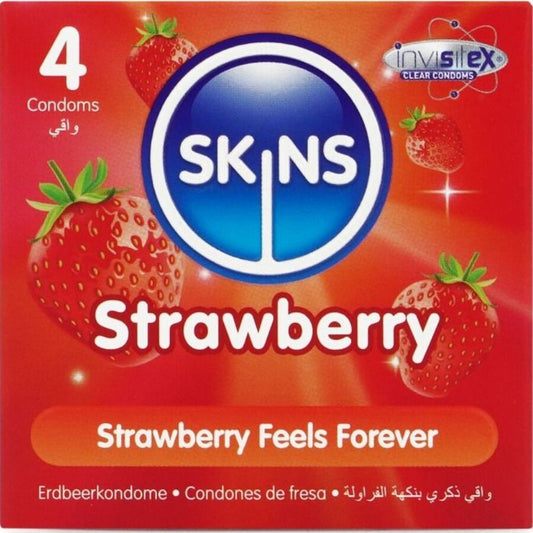 SKINS - ERDBEERE PREMIUM KONDOME PACKUNG 4