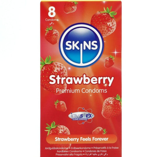 SKINS - ERDBEERE PREMIUM KONDOME PACKUNG 8