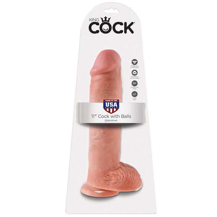 KING COCK - 11 DILDO FLESH MIT HOLDEN 28 CM