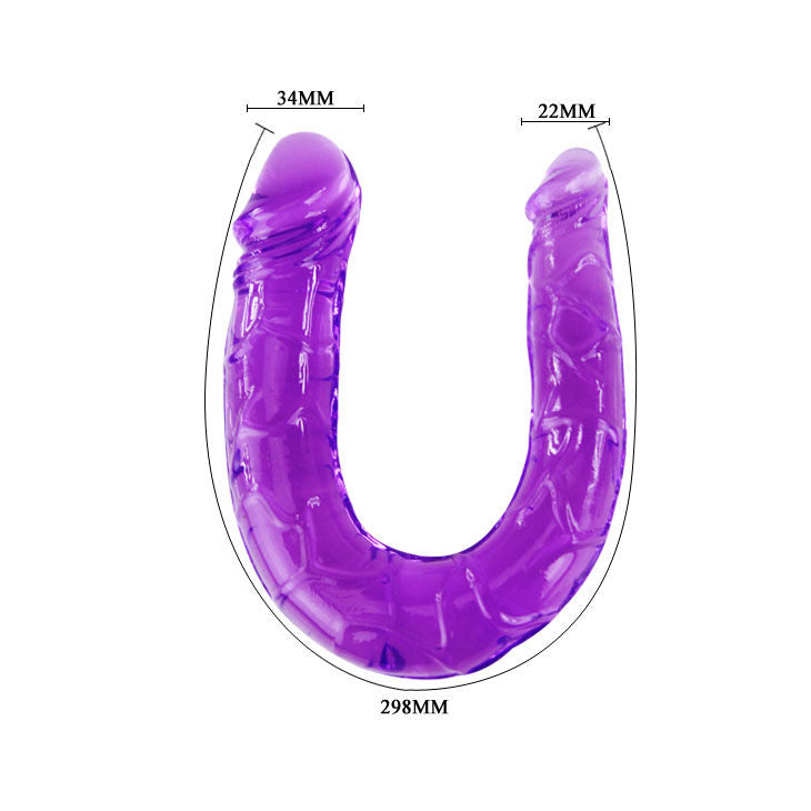 BAILE - DOPPELDILDO AUS FLIEDERFARBENEM, FLEXIBLEN JELLY