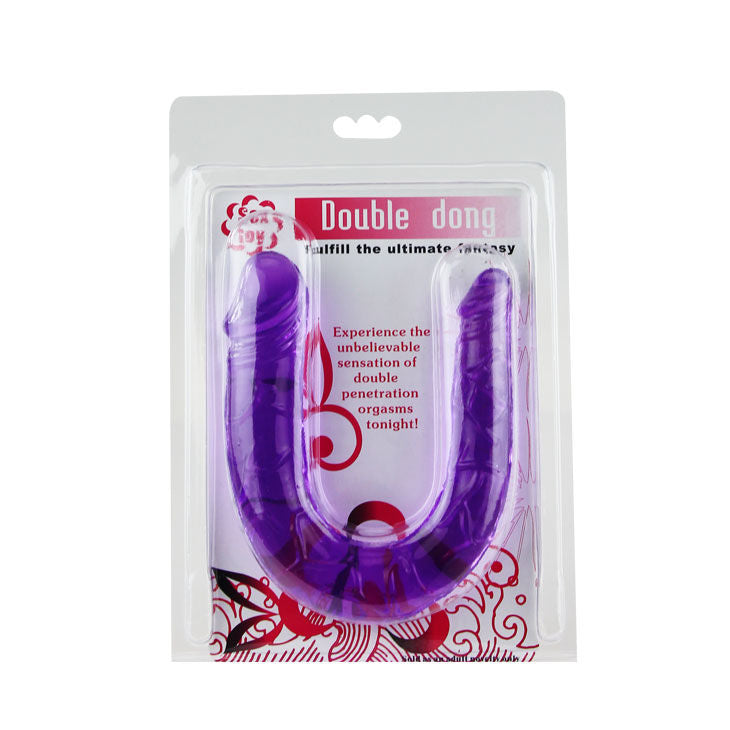 BAILE - DOPPELDILDO AUS FLIEDERFARBENEM, FLEXIBLEN JELLY