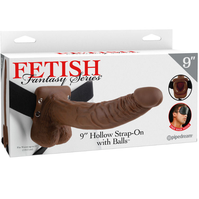 FETISH FANTASY SERIES - SERIES 9 HOHL-STRAP-ON MIT KUGELN 22,9 CM BRAUN